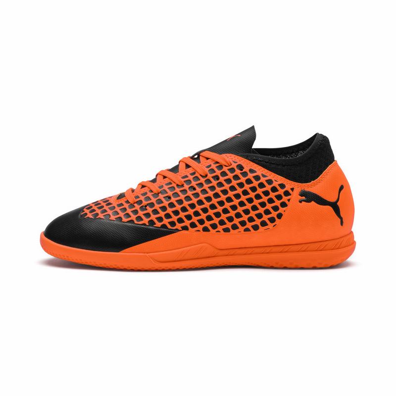 Chaussure de Foot Puma Future 2.4 It Fille Noir/Orange Soldes 853ONHCA